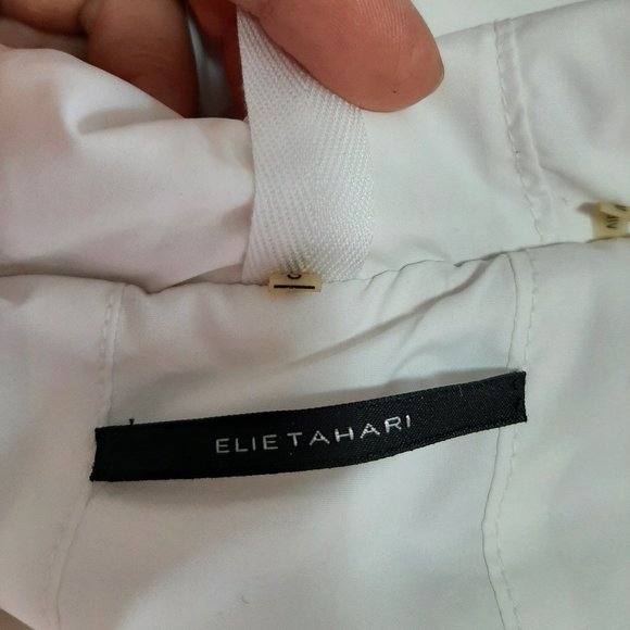 Elie Tahari HOODED White Down Puffer Vest jacket S M - Picture 3 of 10